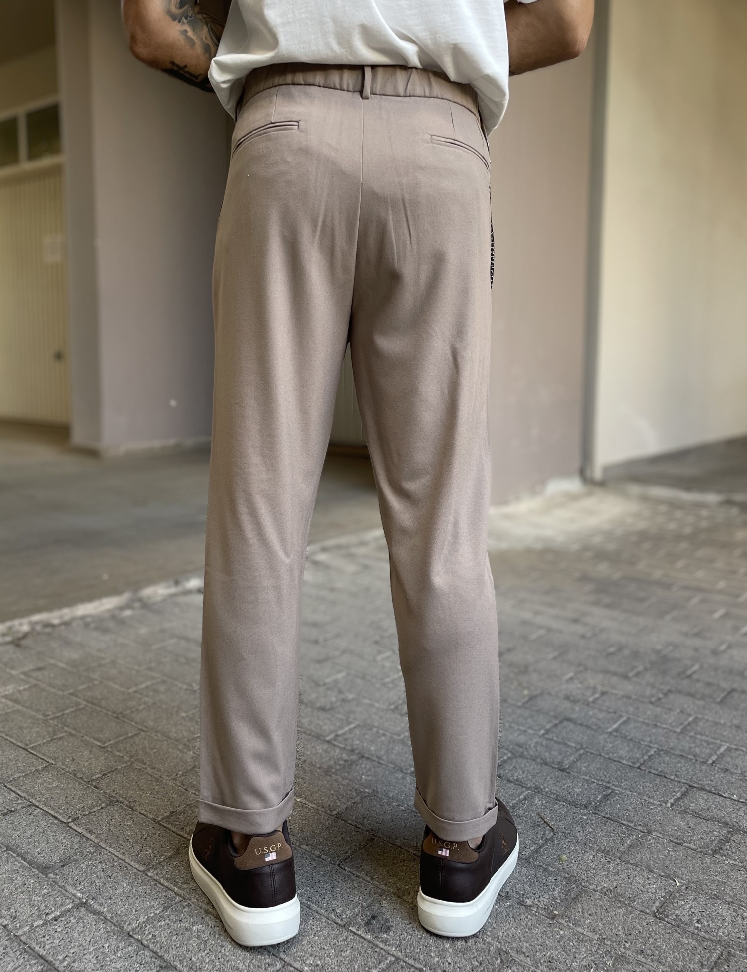 Joggermen ανδρικό πούρο υφασμάτινο παντελόνι με πιέτες και λάστιχο στην μέση 2003P φωτογραφία